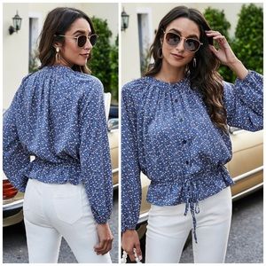 Floral print peplum top